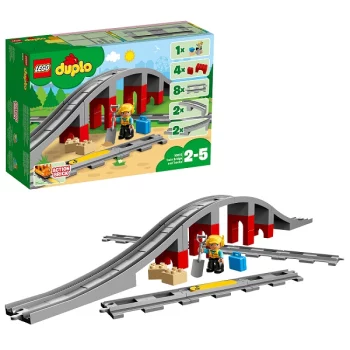Конструкторы LEGO(LEGO DUPLO 10872 Конструктор ЛЕГО ДУПЛО Железнодорожный мост и рельсы)