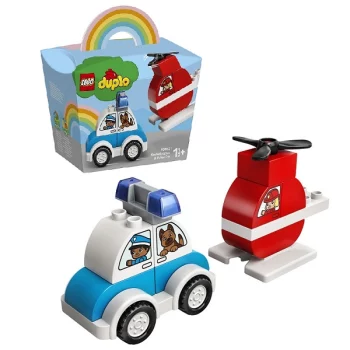 Конструкторы LEGO(LEGO DUPLO 10957 Конструктор ЛЕГО Дупло Пожарный вертолет и полицейский автомобиль)